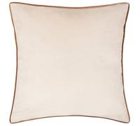 furn. Housse de Coussin Meridian - Housse décorative de Luxe en Velours passepoilé contrasté (Écru/Gingembre - 45x45cm)