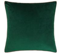 furn. Housse de Coussin Meridian - Housse décorative de Luxe en Velours passepoilé contrasté (Émeraude/Fard à Joues- 45x45cm)
