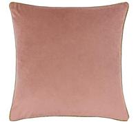 furn. Housse de Coussin Meridian - Housse décorative de Luxe en Velours passepoilé contrasté (Fard à Joues/Or - 45x45cm)