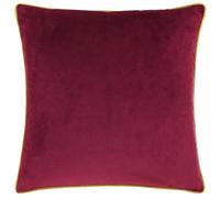 furn. Housse de Coussin Meridian - Housse décorative de Luxe en Velours passepoilé contrasté (Marron/Mousse - 45x45cm)