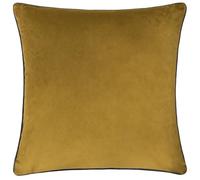 furn. Housse de Coussin Meridian - Housse décorative de Luxe en Velours passepoilé contrasté (Mousse/Charbon de Bois - 45x45cm)