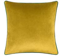 furn. Housse de Coussin Meridian - Housse décorative de Luxe en Velours passepoilé contrasté (Mousse/Émeraude - 45x45cm)