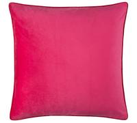 furn. Housse de Coussin Meridian - Housse décorative de Luxe en Velours passepoilé contrasté (Rose/Rouge - 55x55cm)