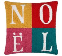 furn. Housse de Coussin Noelle Loop - Housse décorative capitonnée texturée et audacieuse avec Slogan de Noël Festif (Multicolore - 45x45cm)