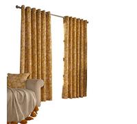 Furn Irwin Ringtop Rideaux Oeillet (Paire) - Prêts - Polycoton - Moutarde - 229Cm X 183Cm, Coton, Moutarde, 229 X 183 Cm (90" X 72" Pouces)