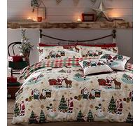 furn. Jolly Santa Double Duvet Cover Set, Cotton, Polyester, Multi