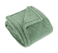 furn. Kallu Couverture (Vert forêt-150x200cm) | Couverture Contemporaine Douce Et Confortable Double Face Fausse Fourrure Bord Large Oxford Aux Tons Naturels
