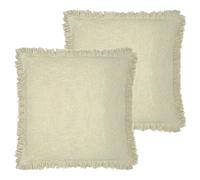 furn. Korin Lot de 2 Coussins rembourrés en Polyester Coton Écru