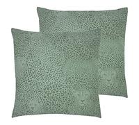 furn. Magasin. Coussins remplis de Plume de Cheetah caché (Pack jumeau), Coton, Sauge