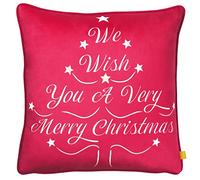furn. Merry Christmas Polyester Filled Cushion, Polyester, Red
