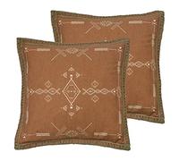 furn. Mini Coussins remplis de Plumes à Double Emballage, Coton, Terre Cuite, 45 x 45cm