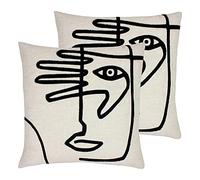 furn. Mono Visage Twin Pack Plumes Coussins Filled, Lin, 50 x 50cm