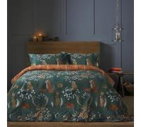 furn. Parure de lit Forest Fauna, Polycoton, eméraude, Simple