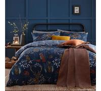 Furn - Parure de lit "Forest Fauna" RV1838 (Lit double) (Bleu marine)