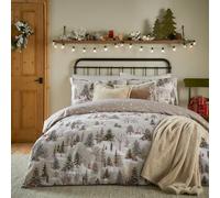 Furn. Parure de lit réversible Motif forêt de Forest Festivities (Naturel - Double)