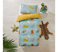 furn. Peu Amis Sauvages Double Housse de Couette, Coton, Teal
