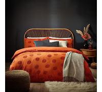 furn. Pumpkin Tufted King Size Duvet Set Spice, Orange