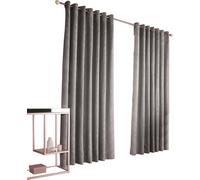Furn - Rideaux à œillets "Himalaya" lot de 2 RV1534 (229x137cm) (Argent)
