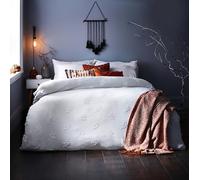furn. The Linen Yard Ensemble de Housse de Couette Simple capitonnée Ghost, Coton, Blanc