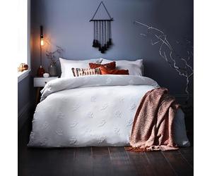 furn. The Linen Yard Ensemble de Housse de Couette Simple capitonnée Ghost, Coton, Blanc