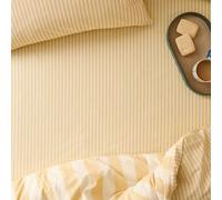 furn. The Ultimate Stripe Drap-Housse - Drap De Lit en Polycoton À Rayures Fines Ton sur Ton (Crème Anglaise - Super King - 180x200x32cm)