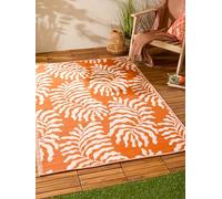 furn. Tocorico Tapis - Intérieur/Extérieur Réversible Tissage Jacquard Résistant Aux Intempéries Facile À Nettoyer Tropical Tapis (Orange - 120x170cm)