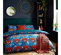 furn. Untamed Duvet Cover Set, Polycotton, Blue, Super King