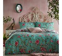 furn. Vintage Chinoiserie Super King Housse de Couette, Coton, Polyester, Jade