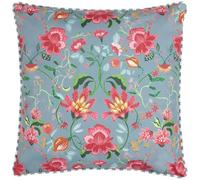 furn. Wylder Nature Claudia Coussin d'extérieur rempli de Polyester Floral - Bleu Canard - 45 x 45 cm