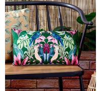 furn. Wylder Tropics Housse de Coussin d'extérieur Tropical Kali Birds, Dark Green
