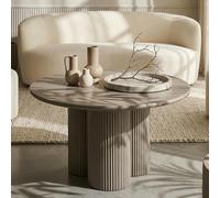 Furnhouse Flow Table basse ronde | Ø 80 cm | MDF laqué mat beige - Table ronde de salon moderne avec pied central