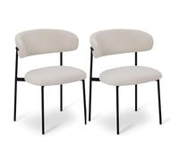 Furnhouse Diana Chaises de Salle, Polyester, Blanc crème, 55x55x70