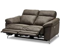 Ibbe Design Selesta Canapé Inclinable Électrique 2 Places en Tissu Marron Sofa Canapé Relax Canapé de Relaxation avec Repose-Pied et Port USB, Pieds en Métal