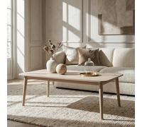 Furnhouse Ibbe Design - Table basse rectangulaire naturelle - 125 x 70 cm - En bois massif de chêne - Design scandinave - Pour salon