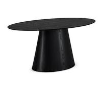 Furnhouse Ibbe Design Table de salle à manger, ovale, noire, 160 x 90 cm, pour 6 personnes, design scandinave, pour salle à manger, cuisine
