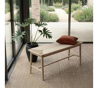 Furnhouse Prime Banc 110 cm - Chêne massif - Corde en papier - Blanc huilé naturel - Design scandinave pour salle à manger et couloir