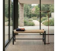 Furnhouse Shine Banc | Bois de Chêne | 90cm | 2 Places | Noir/Naturel - Design Scandinave Moderne