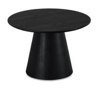 Furnhouse Tango Table basse ronde Ø60 cm Chêne noir - Design scandinave certifié FSC®, table d'appoint avec métatarse, MDF & placage chêne, moderne et minimaliste pour salon