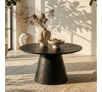 Furnhouse Tango Table basse ronde Ø 80 cm Chêne noir - Design scandinave certifié FSC®, table d'appoint avec métatarse, MDF et placage chêne, moderne et minimaliste pour salon