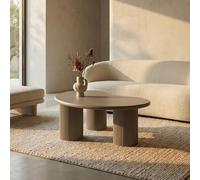 Furnhouse Wave Table basse ovale 130 x 70 cm en MDF laqué mat - Table de salon moderne en beige