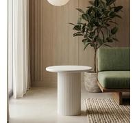 Furnhouse Wave Table basse ronde 50 cm | MDF laqué mat blanc - Design scandinave moderne