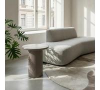 Furnhouse Wave Table basse ronde | MDF mat Ø 50 cm beige - Design moderne de salon | Certifié FSC