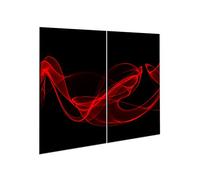 furnigo 21063 Lot de 2 plaques de verre universelles | planche à découper | plaque de cuisson | crédence | protection de plan de travail | 30 x 52 cm chacun