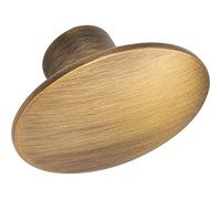 furnipart Bouton de meuble ovale en forme de dôme 50 x 36 mm, idéal comme bouton de tiroir en laiton moulé sous pression et laiton brossé