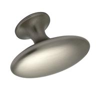 Furnipart Bouton de meuble simple largeur 60 mm - Bouton ovale en zinc moulé sous pression effet acier inoxydable