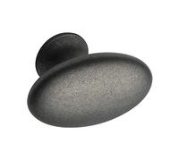 Furnipart Bouton de meuble simple largeur 60 mm - Bouton ovale en zinc moulé sous pression Gris antique