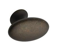 Furnipart Bouton de meuble simple largeur 60 mm - Bouton ovale en zinc moulé sous pression Marron antique