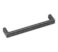 furnipart Gaufrette LA160 Poignée de meuble carrée antique en zinc moulé sous pression Gris antique