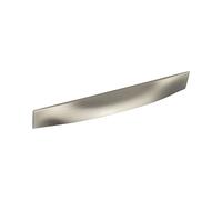 Furnipart Poignée Wrap LA 128 mm - Poignée plate pour meuble - Poignée de meuble design Largeur 190,4 mm, Zinc moulé sous pression Effet acier inoxydable
