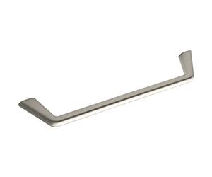 Furnipart Trace LA160 Poignée de meuble - Poignée arrondie - Idéal comme poignées pour armoires de cuisine, zinc moulé sous pression, effet acier inoxydable